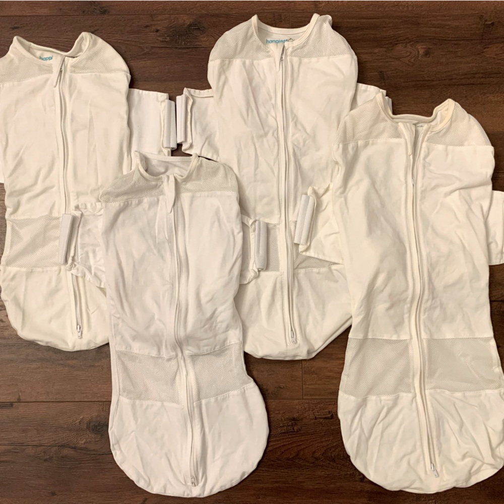 Snoo Sleep Sack Bundle (with clips): 2 SM, 1 Med, 1 Lg in white